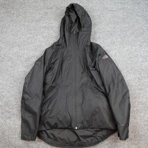 The North Face DryVent Rain Coat Jacket Womens Medium Black Hooded Waterproof